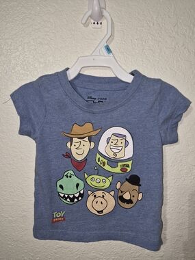 Disney Blue Toy Story Faces Short Sleeve Tee